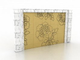 White marble feature wall 3d preview
