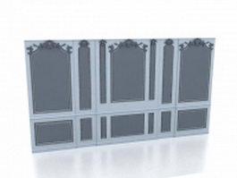 Blue feature wall 3d model preview