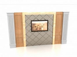 Feature wall interior design 3d preview