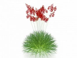 Grass with flowers 3d model preview