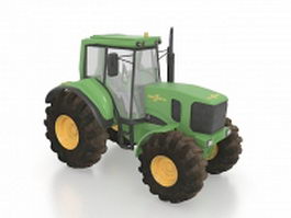 Green tractor 3d model preview