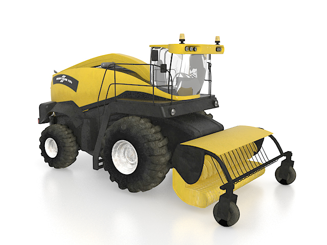 Road construction machinery 3d rendering