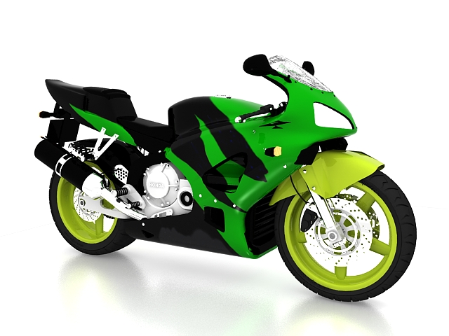 Honda road racing motorcycle 3d rendering