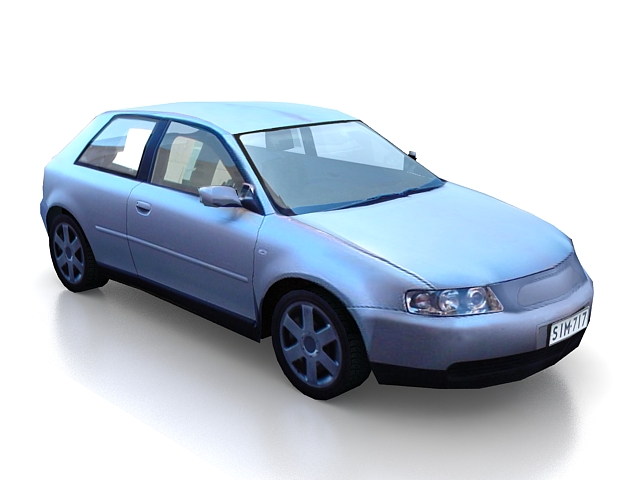 3-Door hatchback car 3d rendering