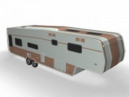 Gooseneck trailer bus 3d model preview