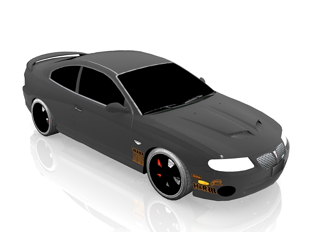 Pontiac GTO race car 3d rendering