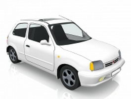 White Two-door coupe 3d model preview