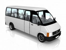 White minibus 3d preview