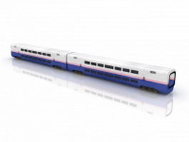 Double decker train cars 3d model preview