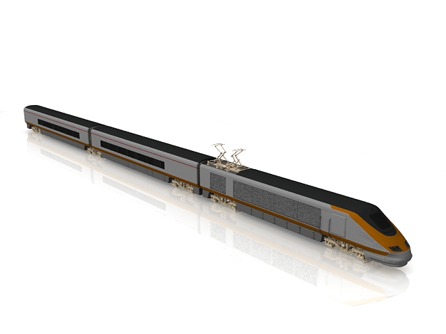High-speed rail train 3d rendering