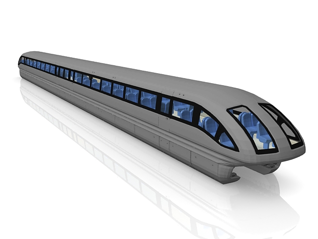 Transrapid Maglev train 3d rendering