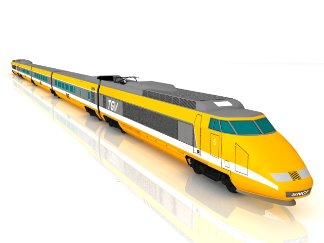 SNCF high-speed train 3d rendering