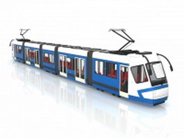 Blue trolley car 3d model preview