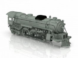 Steam engine locomotive 3d model preview