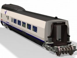 Passenger train car 3d preview