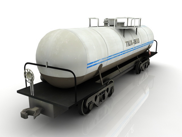 Oil tank car 3d rendering