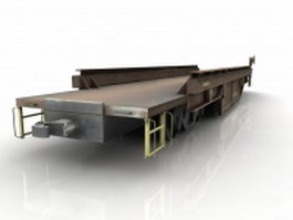 Railroad flatcar 3d model preview