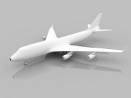 White airplane 3d model preview
