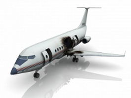 Plane crash 3d model preview