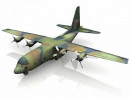 C-130 Hercules military transport aircraft 3d model preview