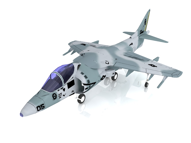Harrier Jump Jet strike aircraft 3d rendering