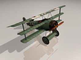 Fokker triplane 3d model preview