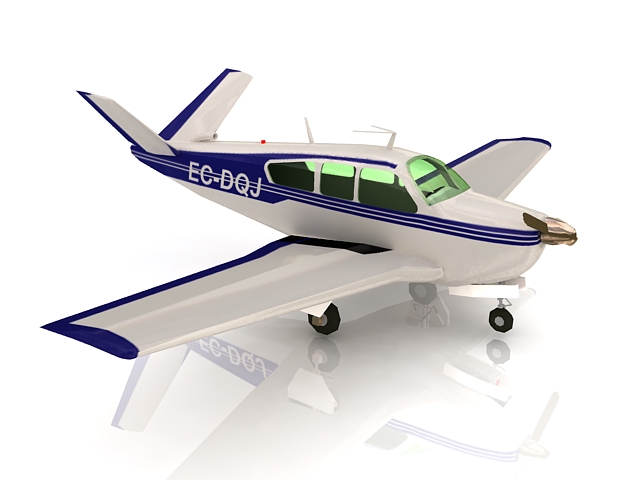 Beechcraft Bonanza airplane 3d rendering