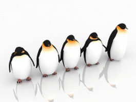 Emperor penguins 3d model preview