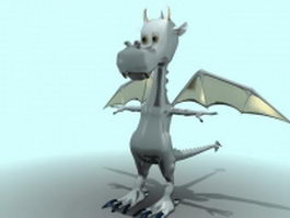 Cute cartoon dragon 3d model preview