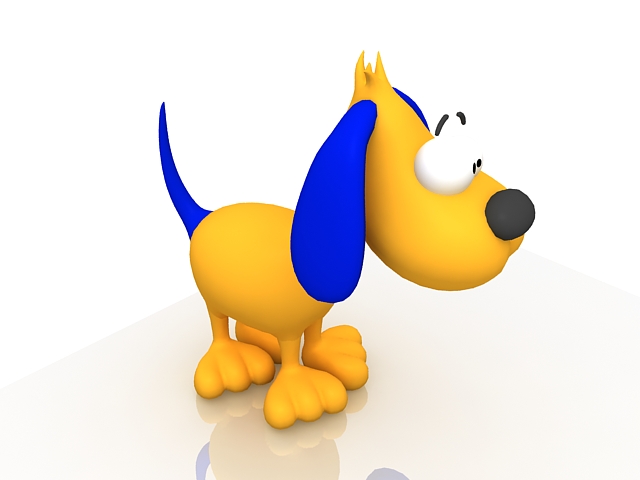 Cartoon dog 3d rendering