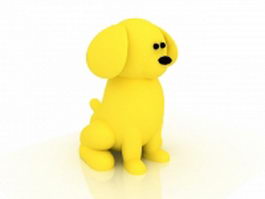 Yellow cartoon dog 3d model preview