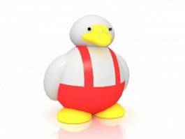 Fat cartoon duck 3d model preview