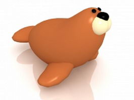 Cartoon sea lion 3d model preview