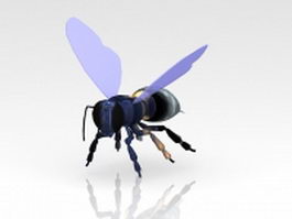 Flying bee 3d model preview