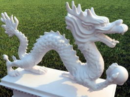 Chinese dragon outdoor statue 3d model preview