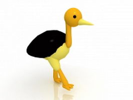 Cartoon ostrich 3d preview