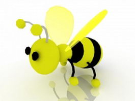 Cute cartoon bee 3d model preview