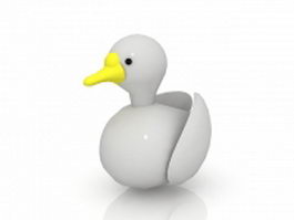 Cute cartoon white duck 3d model preview