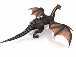 Black dragon 3d model preview