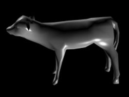 Cute baby calf cow 3d model preview