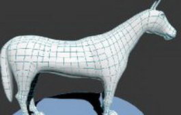 White horse 3d model preview