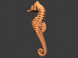 Brown seahorse 3d model preview