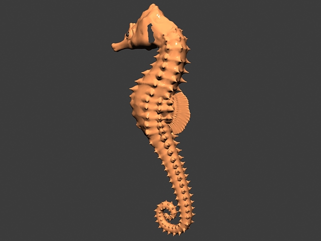 Brown seahorse 3d rendering