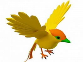 Yellow bird 3d model preview