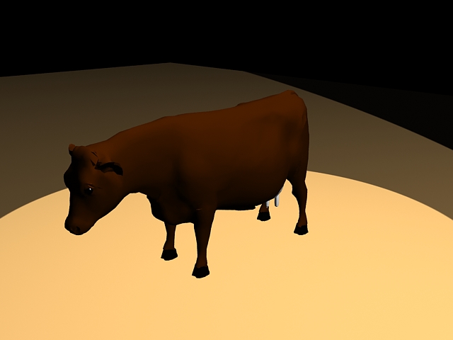 Brown dairy cattle 3d rendering