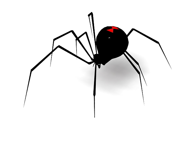 Black Widow Spider 3d rendering