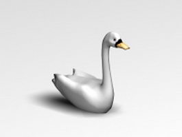 White swan bird 3d model preview