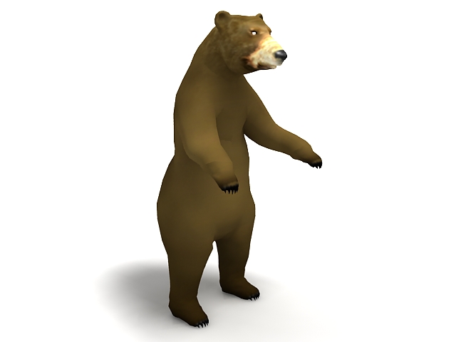 Brown bear 3d rendering