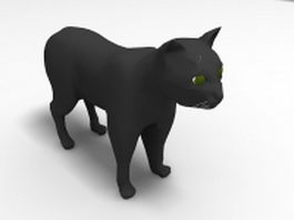 Black cat 3d model preview