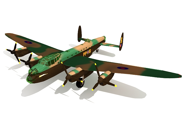 Avro Lancaster bomber 3d rendering